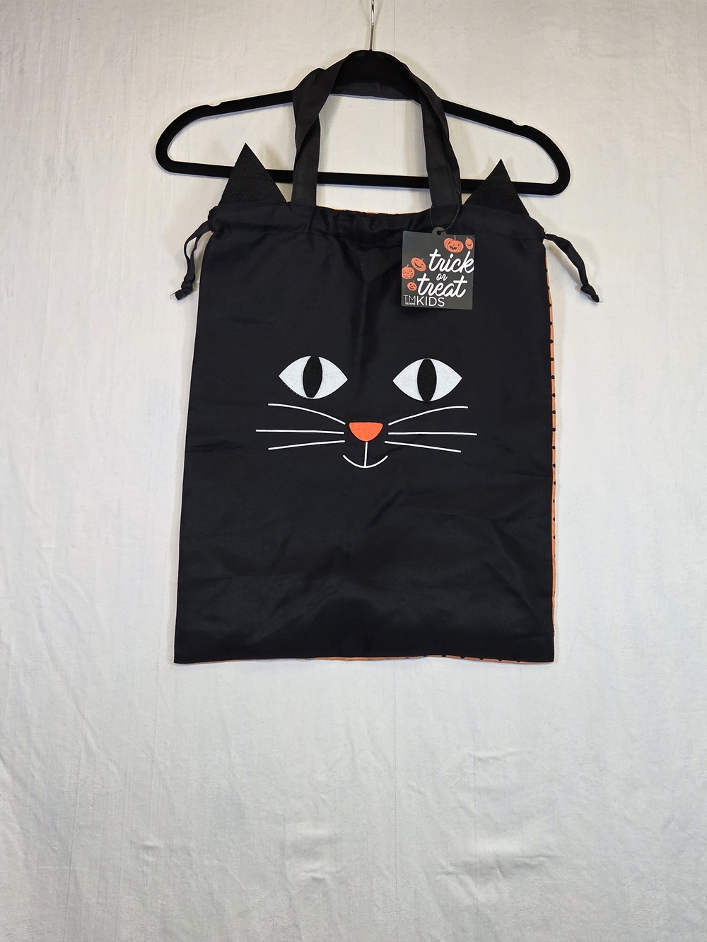 Taylor Madison Kids Reversible Black Cat Halloween Trick-or-Treat Bag. #0300
